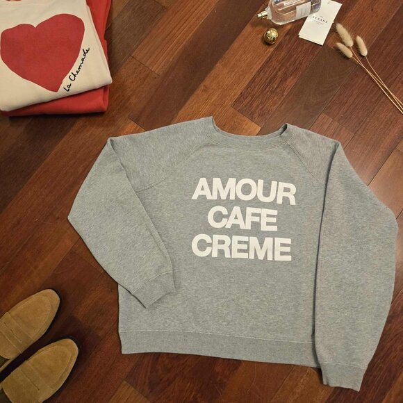 Sézane - Sweat-shirt Amour Café Crême - Picture 1 of 12